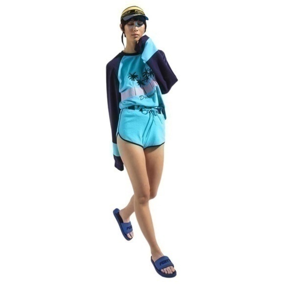 NWT Fenty by Puma Terrycloth Dolphin Shorts in Bluefish ✨ - Picture 1 of 8